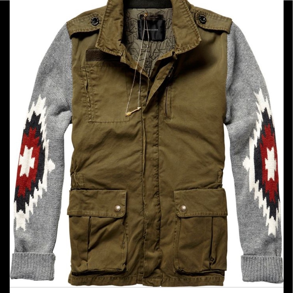 👉Madison Scotch cargo knit army jacket